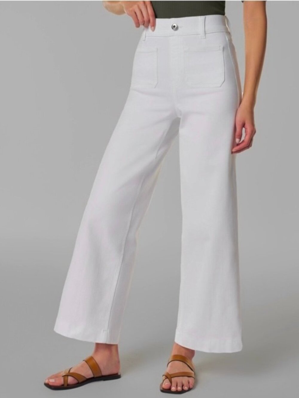 Spanx EveryWear Wide Leg Cropped Jeans Size Small Tummy Control Shaping Capsule